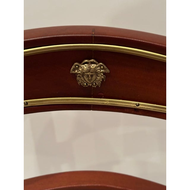 Late 19th Century Rare Empire Mahogany and Brass Inlaid Chair For Sale - Image 5 of 11