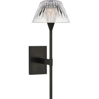 Waterford for Visual Comfort Signature Blaze 14" Sconce in Bronze with Clear Crystal For Sale