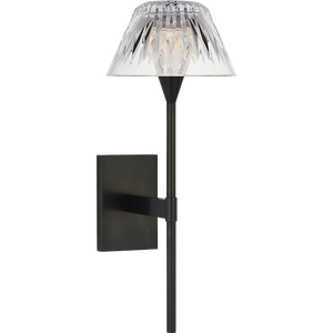 Waterford for Visual Comfort Signature Blaze 14" Sconce in Bronze with Clear Crystal