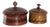 Set of Two Central Asian Antique Wooden Lacquered Spice Boxes For Sale