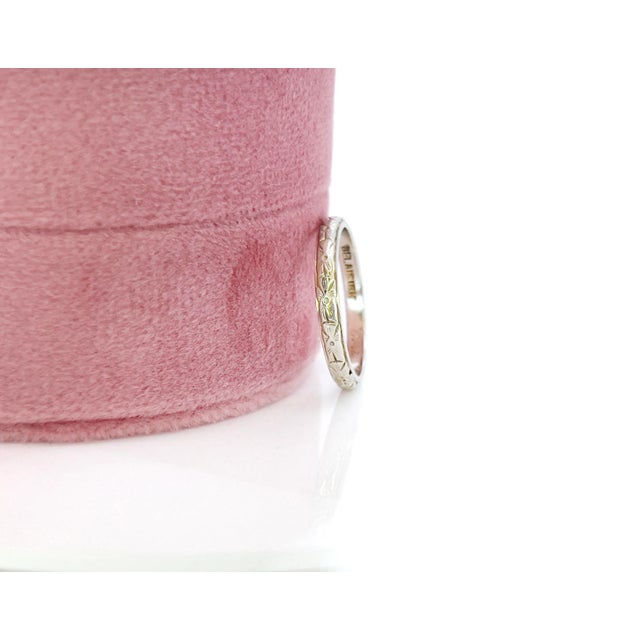 Art Deco Vintage Belais Wedding Band, Berta, Size 6, 14k For Sale - Image 3 of 8