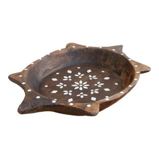 Vintage Faux Inlay Wood Centerpiece For Sale