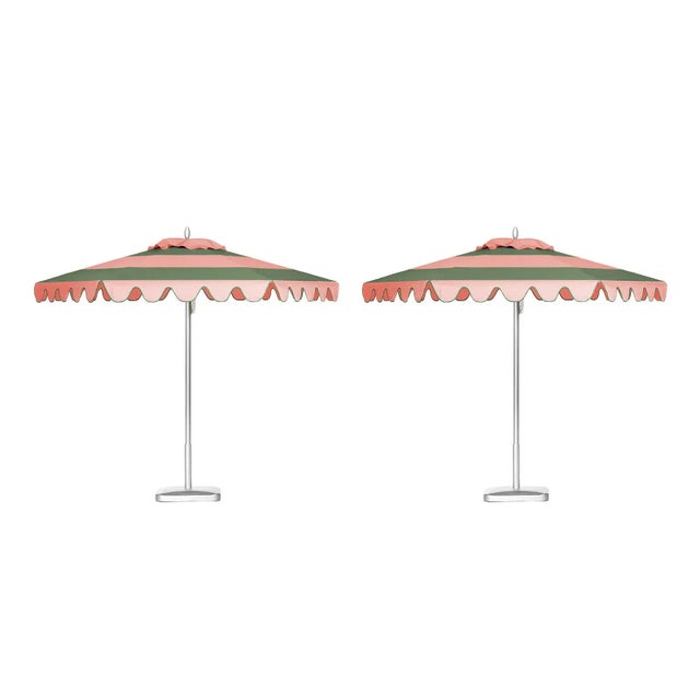 Not Yet Made - Made To Order Bali Sunrise 9' Patio Umbrella, Pink & Green, Set of 2 For Sale - Image 5 of 5