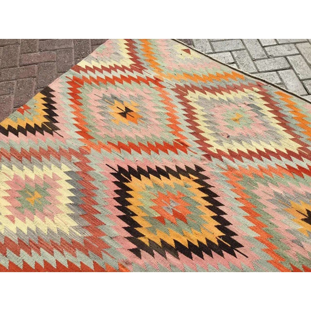 1960's Turkish Kilim Rug - 71" X 98" For Sale In Raleigh - Image 6 of 12