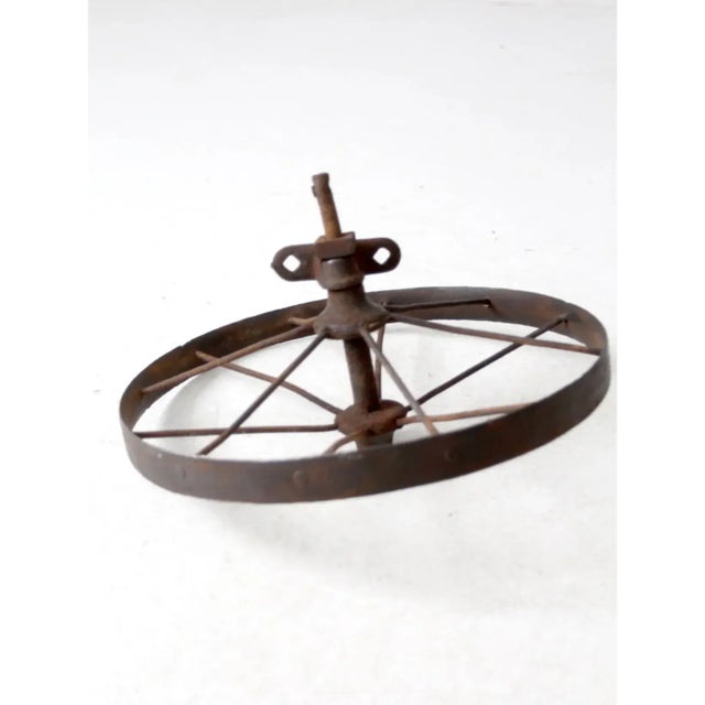 Antique Iron Cart Wheel For Sale - Image 11 of 13