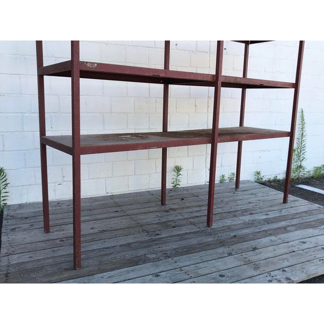 Large Industrial Style Metal Workshop Shelf, 1950s For Sale - Image 10 of 11