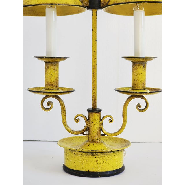 Vintage Decorative Crafts French Style Tole Painted Bouillote Lamp For Sale In New York - Image 6 of 12