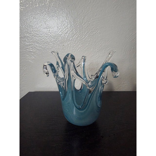 Vintage Italian Hand Blown Art Glass Sculpture Biomorphic For Sale - Image 4 of 12