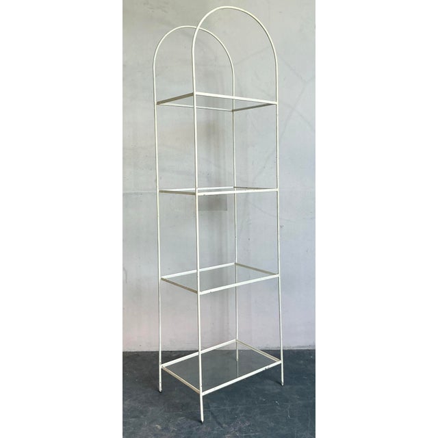 Metal Vintage Regency Arched Iron Etagere For Sale - Image 7 of 8