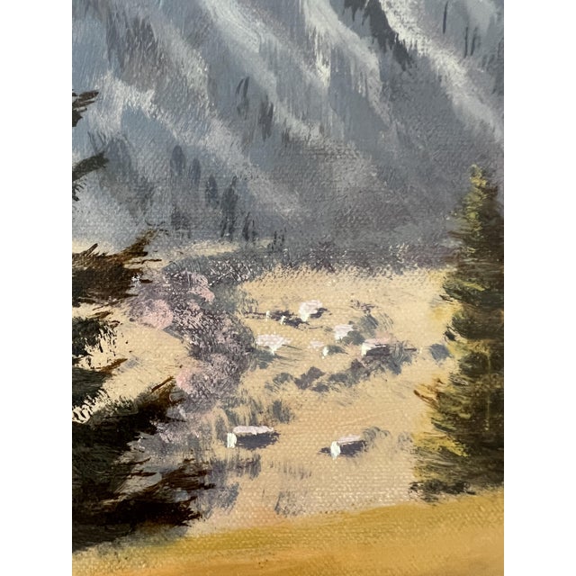 Eugène Devaud de Madelin, Les Diablerets, le Col du Pillon, Oil on Canvas For Sale - Image 8 of 13
