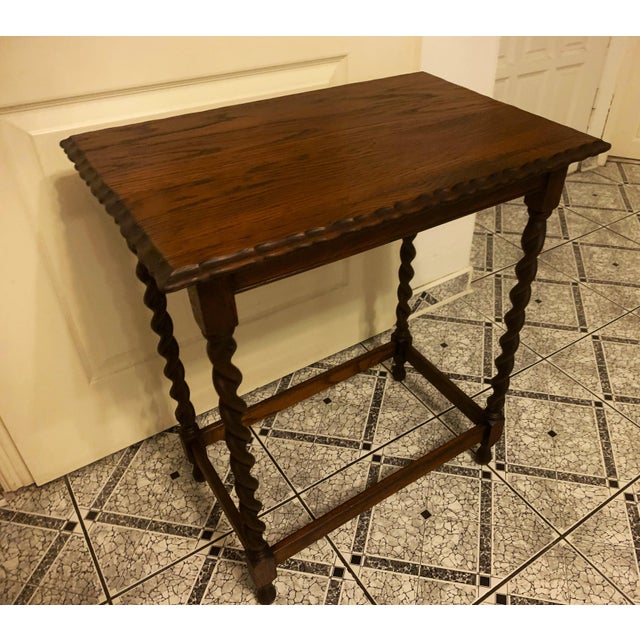 Brown Antique Oak Table, 1920s For Sale - Image 8 of 18