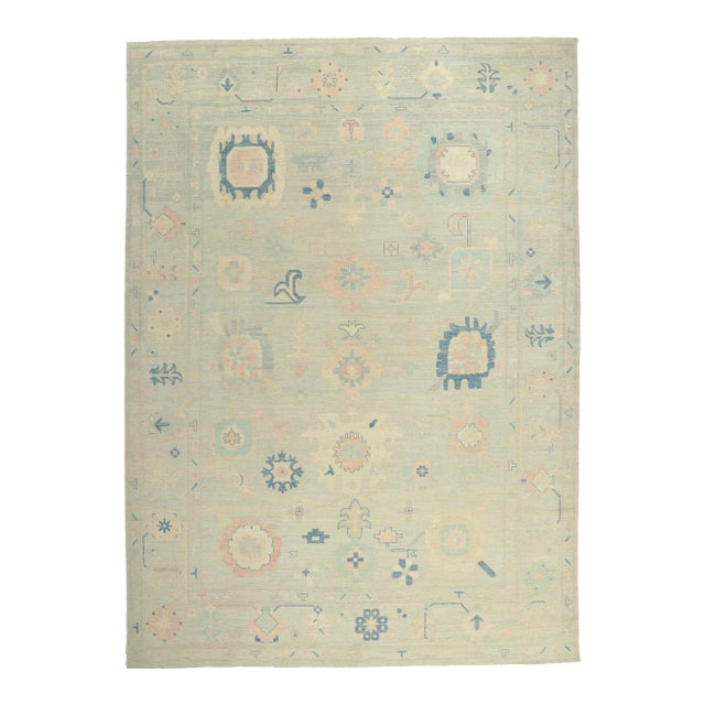 Modern Vintage Oushak Style Rug - 10'00 X 13'11 For Sale