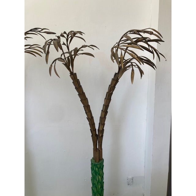 1950s Jansen Gilt Bronze Palm Trees Life Size a Pair For Sale - Image 5 of 15