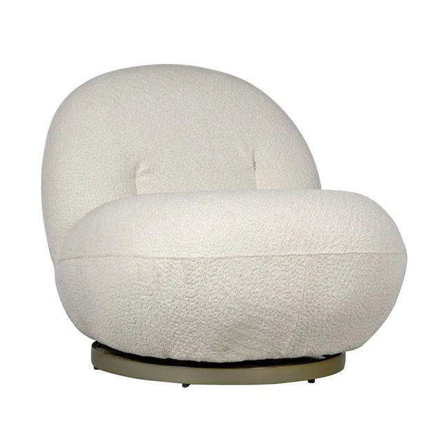 Mid-Century Modern NOIR Artemis Swivel Chair, Boucle Fabric For Sale - Image 3 of 5