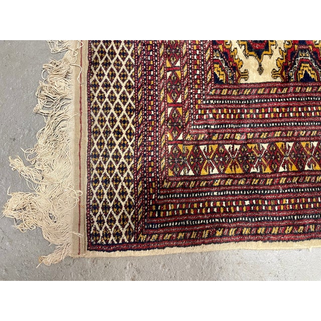 Vintage Persian Bokhara Style Geometric Area Rug For Sale In New York - Image 6 of 9