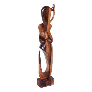 African Sculpture in Lacquered Wood, 1920s For Sale