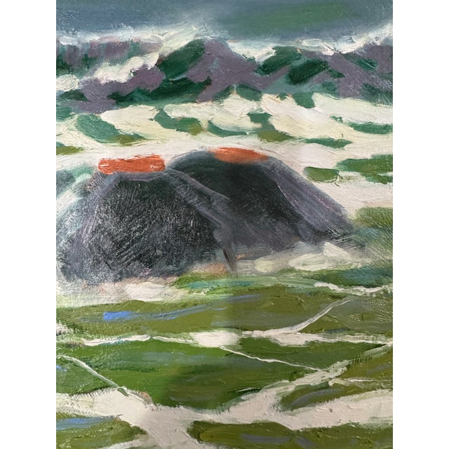 Impressionist George T. Chakos: West Coast Series: "Rocky Shores of Marin County: Green Surf" For Sale - Image 3 of 8