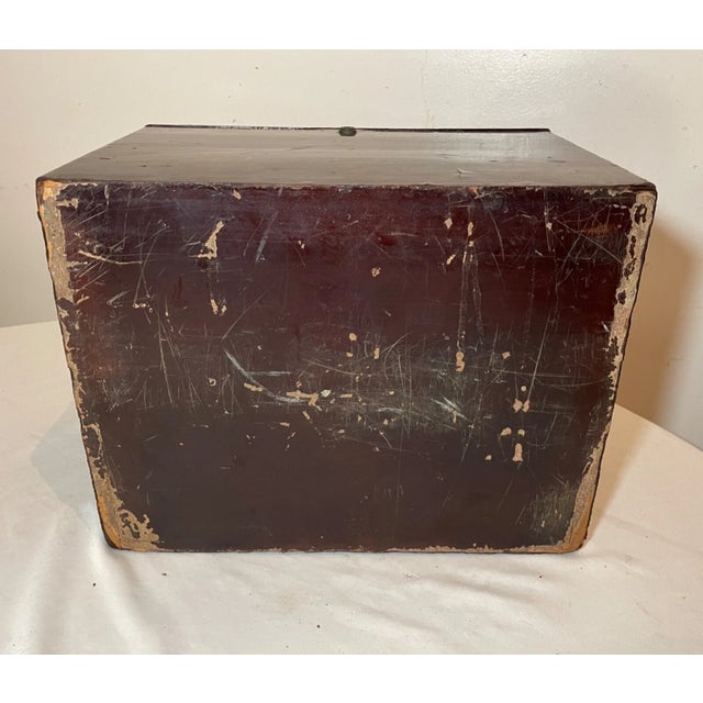 Large Antique 1800's Handmade J Bramah London Lacquered Wood Pewter Humidor Box For Sale - Image 13 of 17