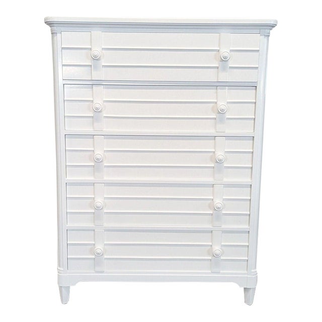 Stanley Furniture Cypress Grove White 5-Drawer Tall Dresser – Modern Classic Storage For Sale
