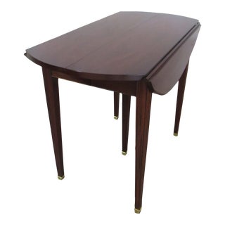 1990s Henkel Harris Mahogany Washington Pembroke Kitchen Dining Table 4 Leaves For Sale