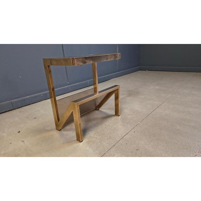 Metal Brass Magazine Rack attributed to Belgochrom, 1970s For Sale - Image 7 of 10