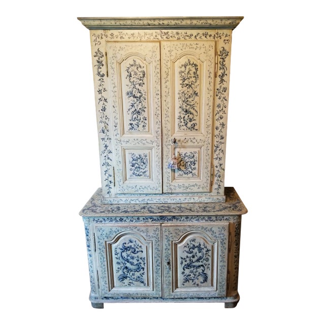 18th Century French Painted Cabinet For Sale