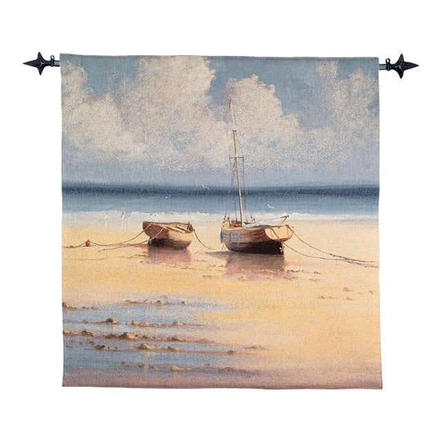 Tranquil Moorings Loom Woven Tapestry - 130 X 132 Cm (4'3" X 4'4") - Requires Rod Size 3 For Sale
