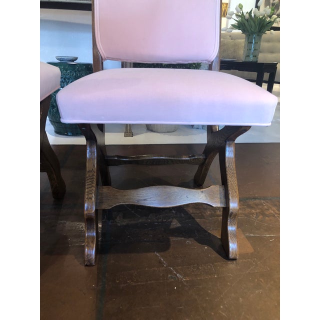 Mid Century Pink Velvet Slipper Chairs With Matching Beaded Lumbar Pillows a Pair Chairish