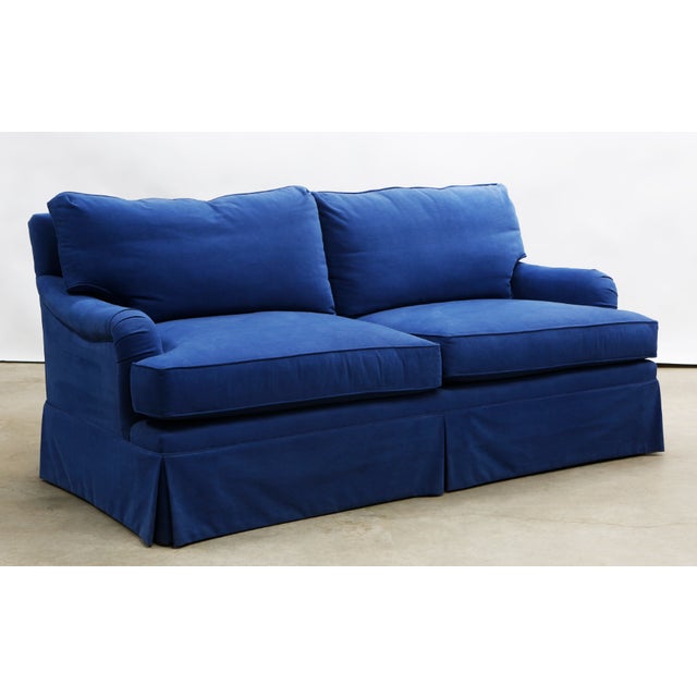 Modern Blue Denim Fabric Custom Made Sofa Chairish