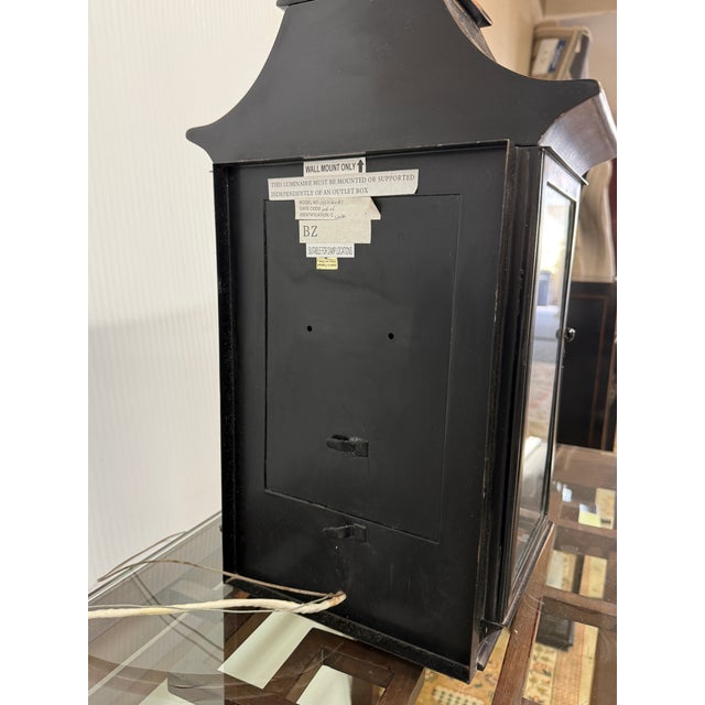 Pagoda Burnished Metal Wall Sconce, Large For Sale - Image 9 of 12