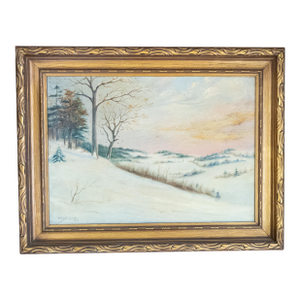 Early 20th Century American Luminist Winter Landscape Painting by William Van Zandt