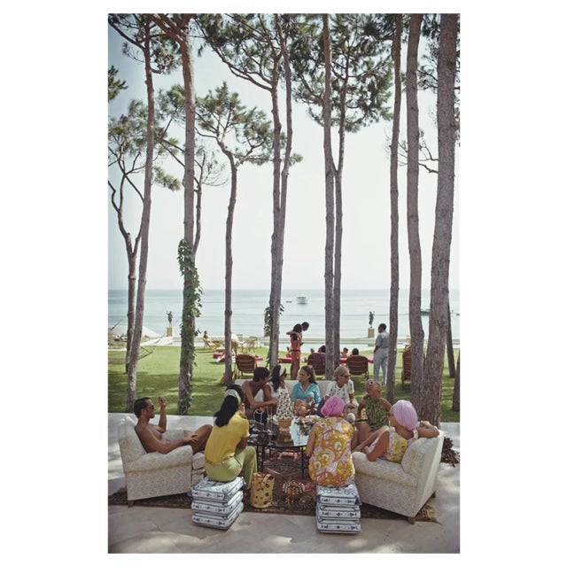 Slim Aarons, Marbella House Party, Estate Stamped Photographic Print, 1967 / 2020s For Sale