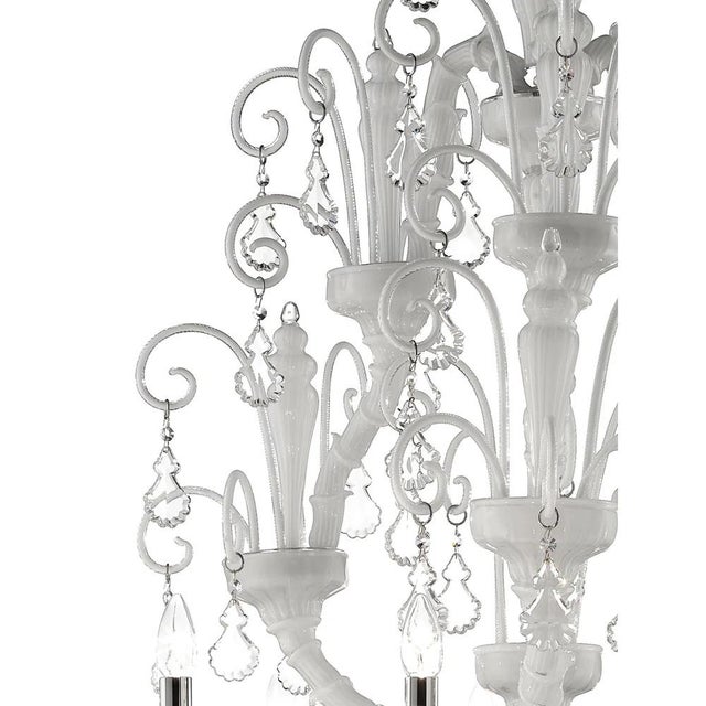 Glass Chandelier with Curled Murano Glass Details by Simoeng For Sale - Image 7 of 8