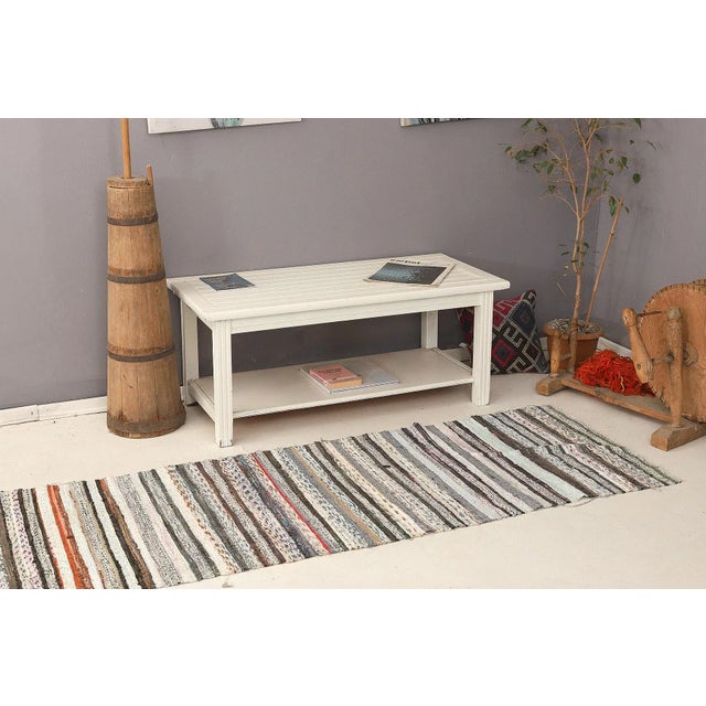 Mid 20th Century Long Vintage Rag Runner Rug For Sale In Los Angeles - Image 6 of 7