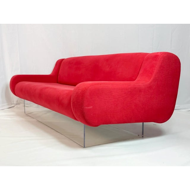 Vintage three seater sofa designed and manufactured in the USA in the 1970s by Mr Lucite, Charles Hollis Jones and part of...