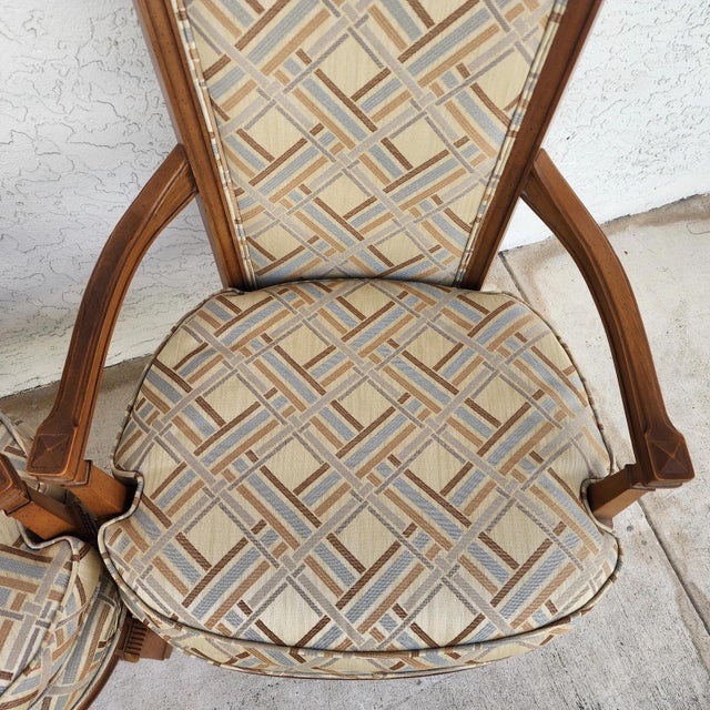 French Louis XVI High Back Accent Dining Chairs Pair For Sale - Image 12 of 18