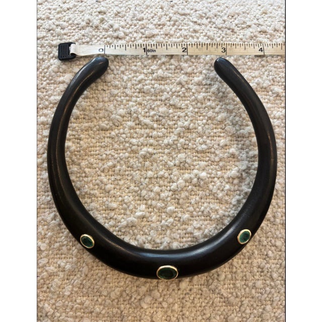 Wood Necklace With Emeralds & 14k Gold For Sale - Image 10 of 10