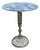 Vintage 17" Reticulated/Pierced Brass Side Table W/Blanc Italian Marble 14" Top For Sale