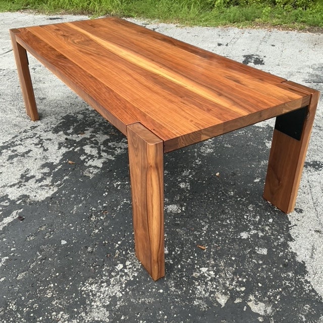 Vintage Boho Custom Plank Dining Table For Sale - Image 4 of 11