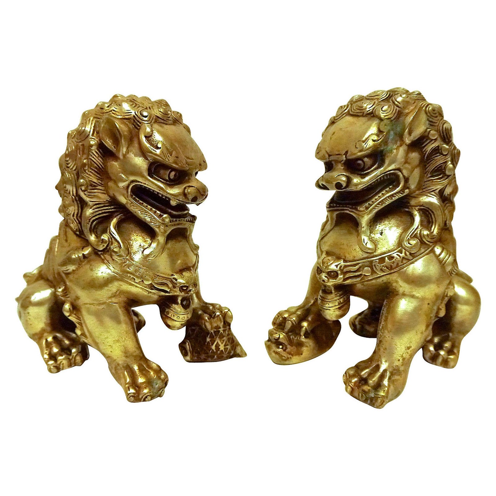Cast Metal Foo Dogs A Pair Chairish