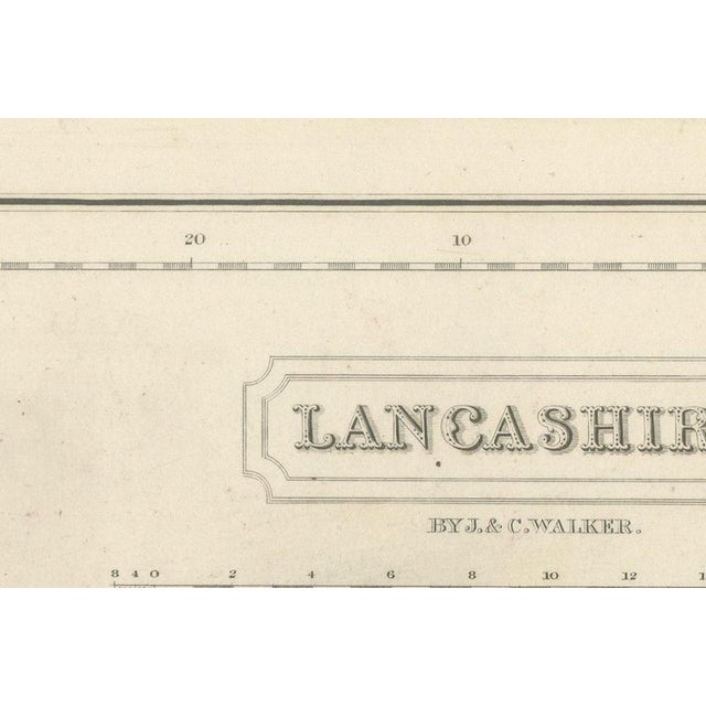 Antique Hobson Map of Lancashire with Liverpool and Manchester, 1870 For Sale - Image 3 of 12