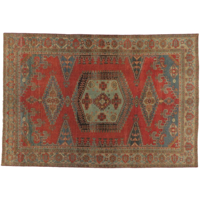 Mid 20th Century Vintage Persian Viss Rug - 07'06 X 10'11 For Sale - Image 9 of 9