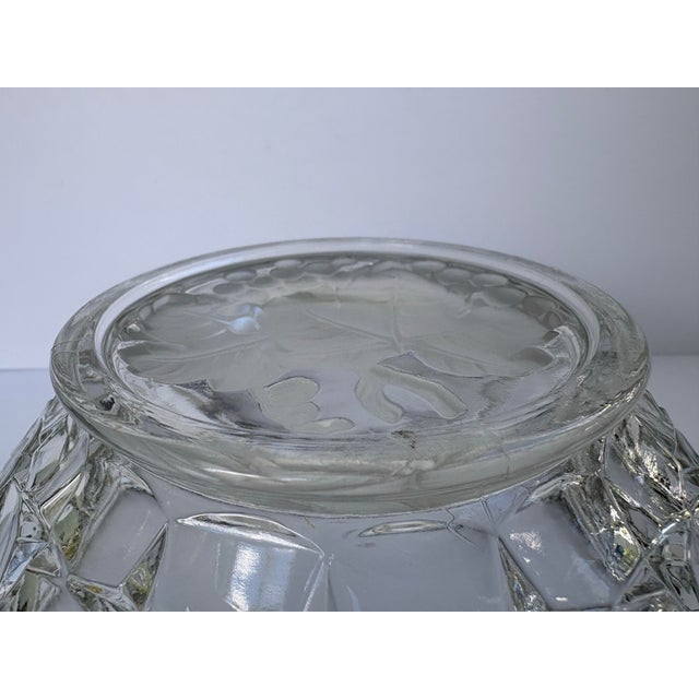 Mid-Century Silver Overlay Pressed Glass Centerpiece Bowl With Scalloped Rim For Sale - Image 11 of 11