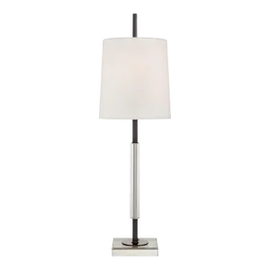 Thomas O'Brien for Visual Comfort Signature Lexington Medium Table Lamp in Bronze & Crystal with Linen Shade