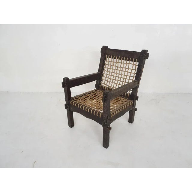 Dutch Oak and Rope Lounge Chair, 1960s For Sale - Image 12 of 12