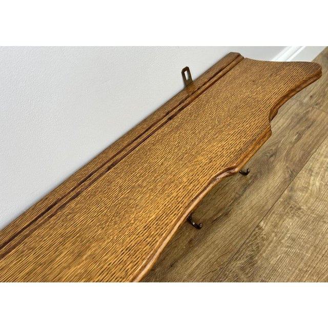 Wood Vintage French Carved Oak 5-Hook Wall Coat Rack For Sale - Image 7 of 10