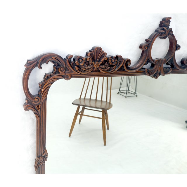 c1940s Pierced Carved Mahogany 56x50” Chippendale Style Wall Mirror MINT! For Sale - Image 9 of 11