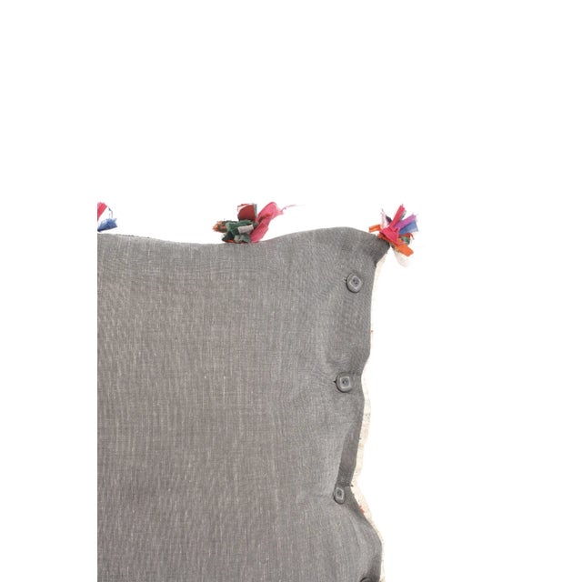 Hand Embroidered Vintage Textile Body Pillow For Sale In Los Angeles - Image 6 of 6