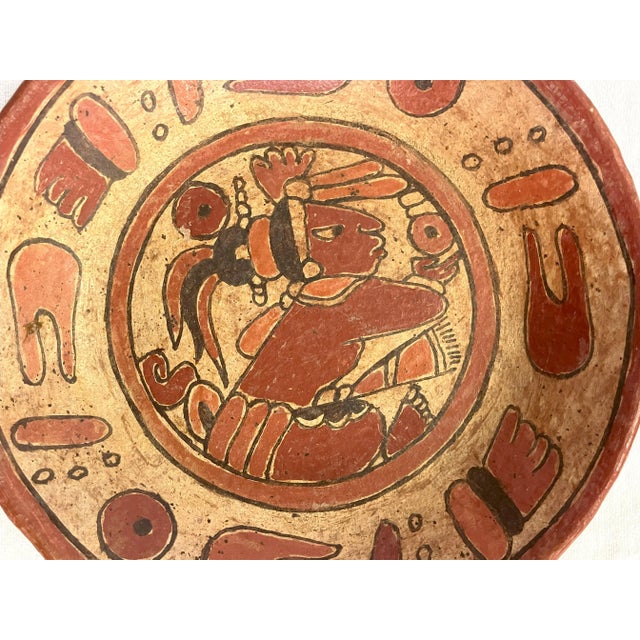 Brown Mid Century Folk Art Pottery Dish For Sale - Image 8 of 10