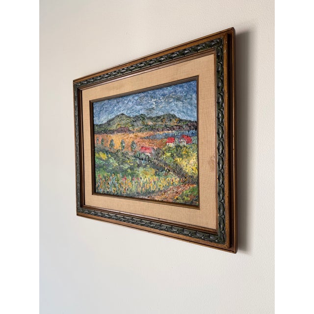 Virginia Morrisson “Spring at the Farm” Impressionist Landscape Oil on Canvas Painting, Framed For Sale - Image 4 of 12